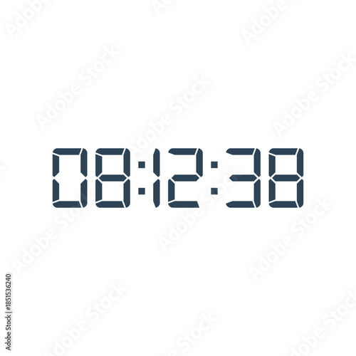 LED digital clock number for counter or calculator mockup design