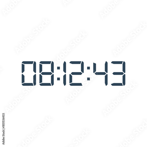 LED digital clock number for counter or calculator mockup design