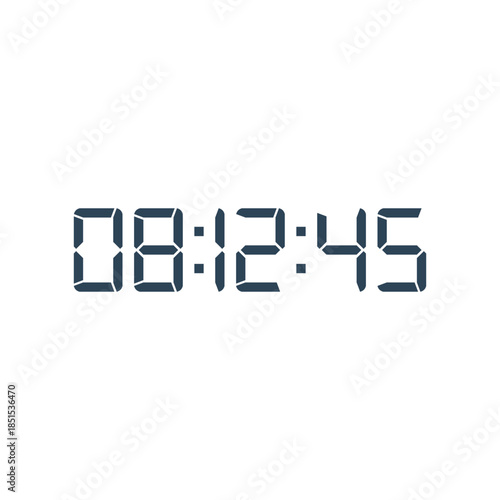 LED digital clock number for counter or calculator mockup design