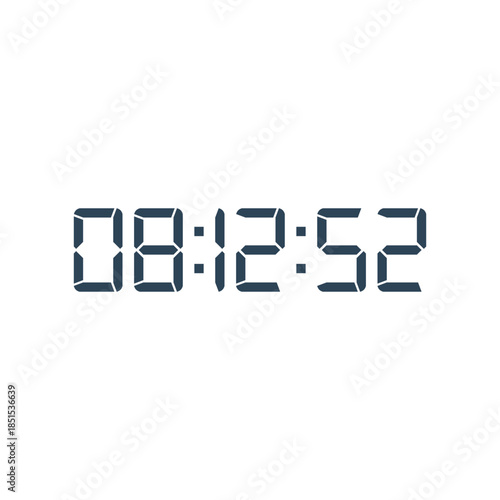 LED digital clock number for counter or calculator mockup design