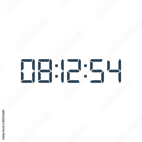 LED digital clock number for counter or calculator mockup design