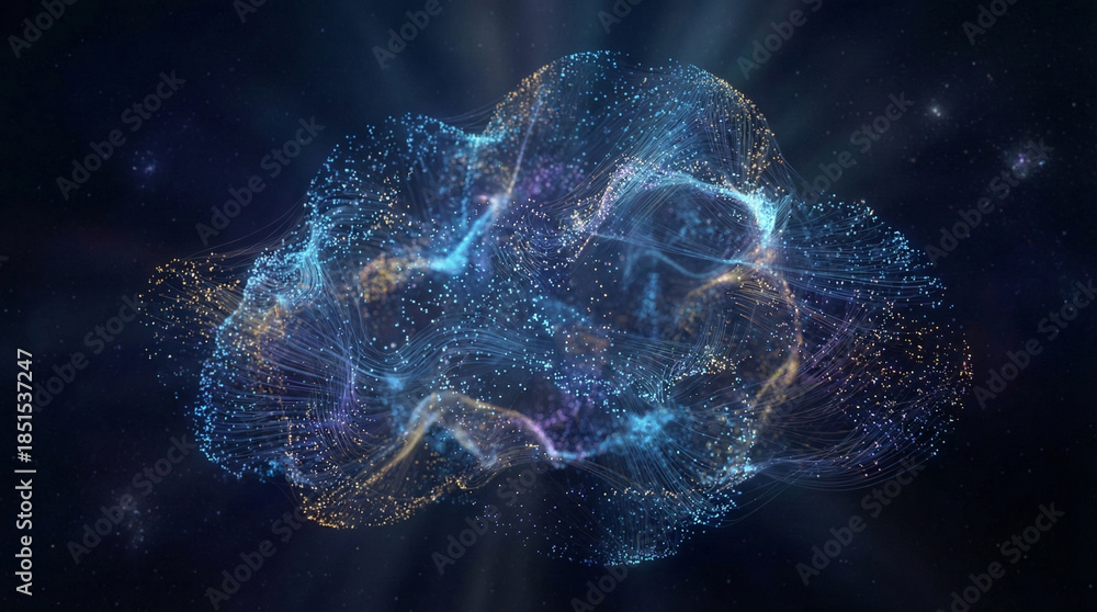 Obraz premium Stunning brain network visualization with glowing blue connections