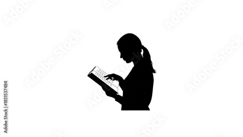 world braille day silhouette reading braille book
