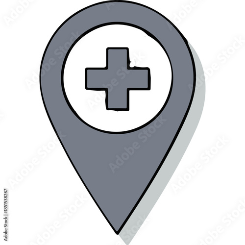 Healthcare Location Pin Icon