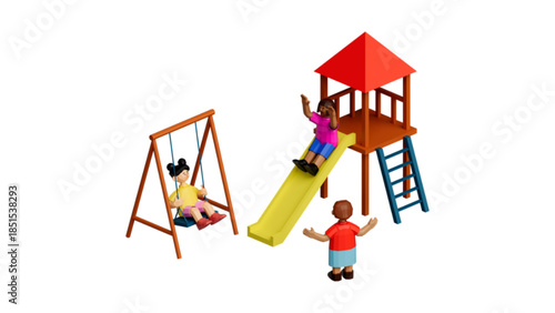 Vector illustration of a children's playground 