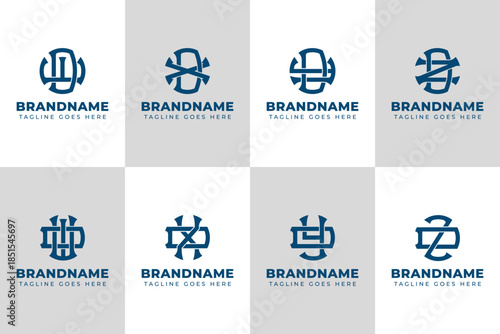 Letters DW WD DX XD DY YD DZ ZD Monogram Logo Set, great for any business