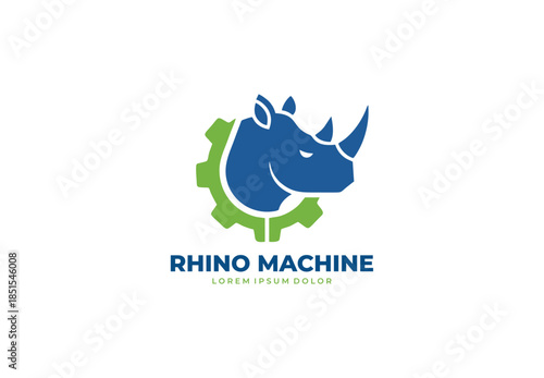 Rhino gear concept logo design for your branding and identity