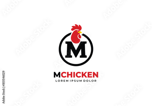 Letter M chicken concept logo design for your branding and identity
