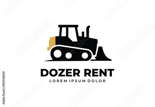 Dozer rent concept logo design for your branding and identity