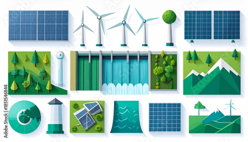 Minimalist Eco Energy Icons Set