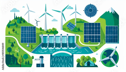 Minimalist Eco Energy Icons Set