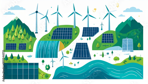 Minimalist Eco Energy Icons Set