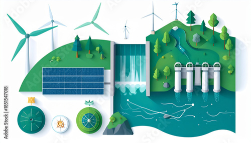 Minimalist Eco Energy Icons Set