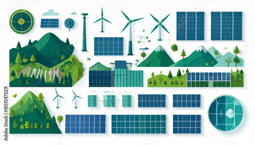 Minimalist Eco Energy Icons Set