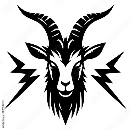 Goat head silhouette vector design