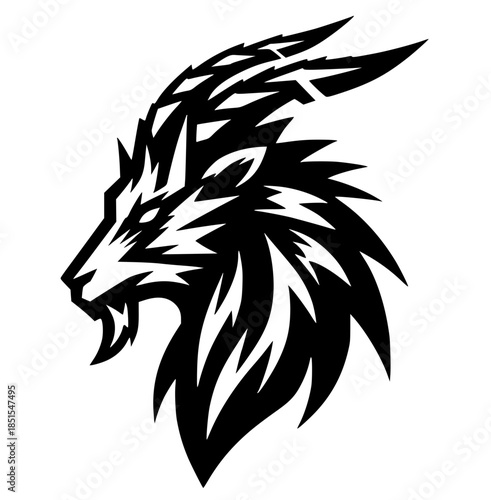 Goat head silhouette vector design