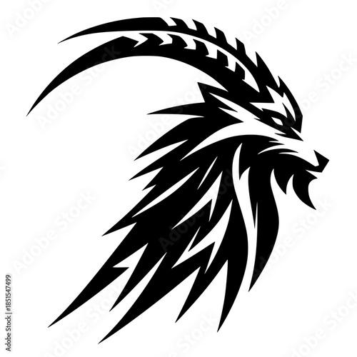 Goat head silhouette vector design