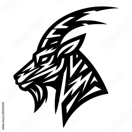 Goat head silhouette vector design