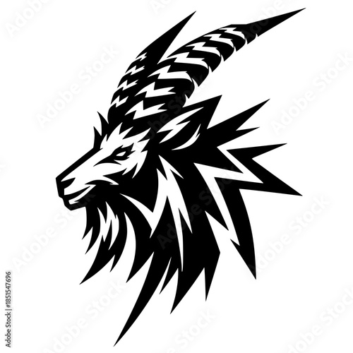 Goat head silhouette vector design