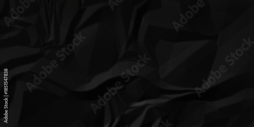 Abstract black parchment wrapping crumpled paper texture. creased page wrinkle retro rough distressed damage paper texture background.