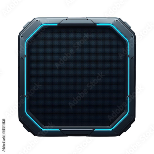 Futuristic Digital Interface Frame With Neon Light