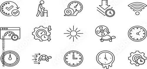 Collection of linear mobile phone function icons for calling, repair service, touchscreen interaction, mobile gaming, security shield, and wireless communication applications.