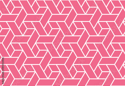 Abstract geometric pattern. A seamless vector background. White and pink ornament. Graphic modern pattern. Simple lattice graphic design