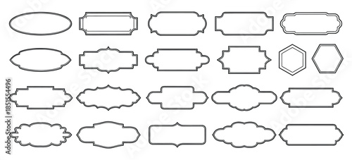 Collection of twenty decorative ornamental frames and labels border
