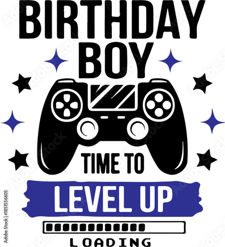 Birthday Boy Gaming Svg, Birthday Gamer Svg,  Level Up Bday Party Svg