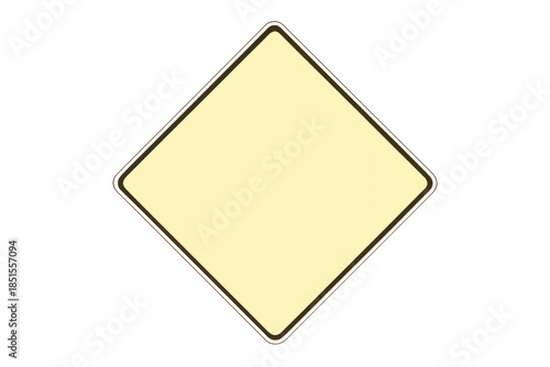 Free Download Blank yellow diamond sign for warning, caution, or informational messages, with transparent background - GFXLoad