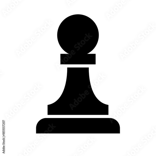 Chess Pawn Silhouette in Black Design.