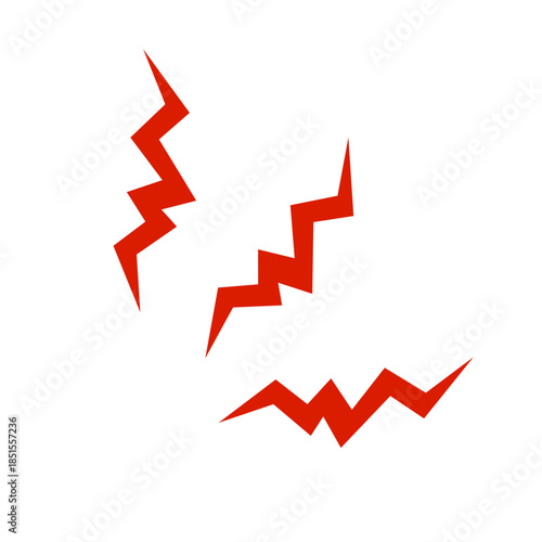 Red pain shock symbol. Vector.