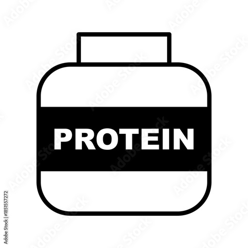 Simple design protein bottle icon. Vector.