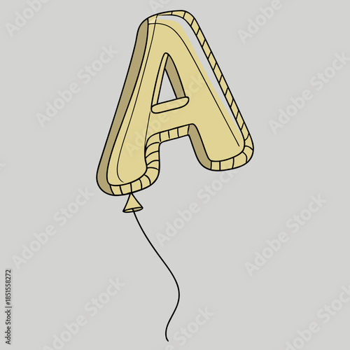 Letter A Balloon Illustration.