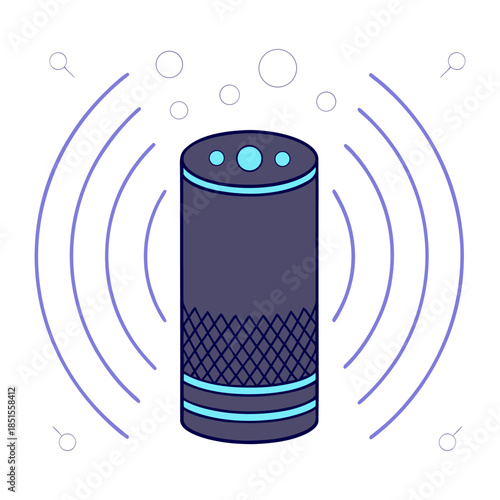Three-Dimensional Server Tower Icon With Network Connections Isolated