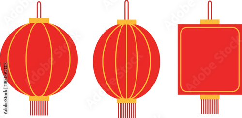 Celebrating Chinese New Year with Lunar Lanterns and Red Decorations in a Festive Atmosphere