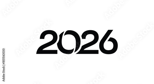 A stark visual representation displaying the year 2026 in bold black and contemporary typography