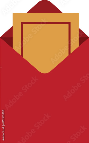 Celebrating Chinese New Year with a Lunar Red Envelope Containing Golden Cards and Illustrations