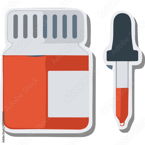 Medical Dropper and Bottle Icon