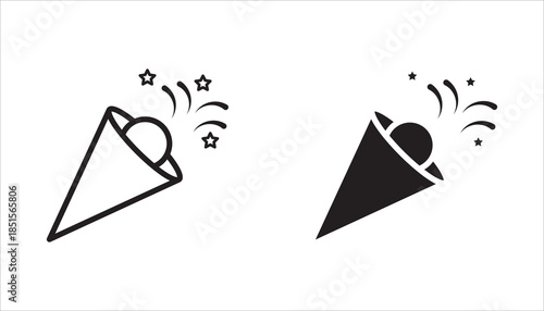 Trumpet icon set. New Year, Christmas, Stock vector collection. White background