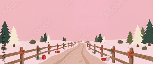 A charming winter scene of ...