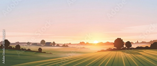 A tranquil sunrise bathes a...