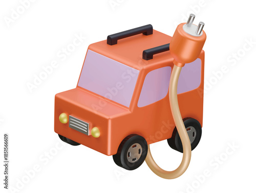 electric car icon 3d illustration render