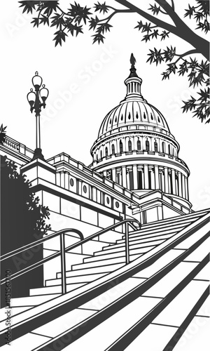 United States Capitol Building in Washington DC a Symbol of American Democracy and Government.