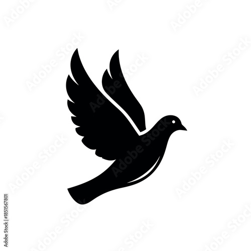 Wallpaper Mural Silhouette of a Dove in Flight. Torontodigital.ca