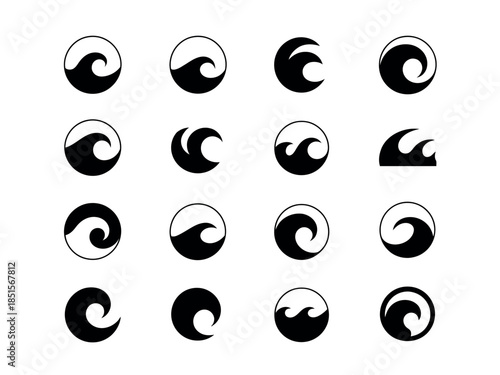Black Wave Logos and Symbols