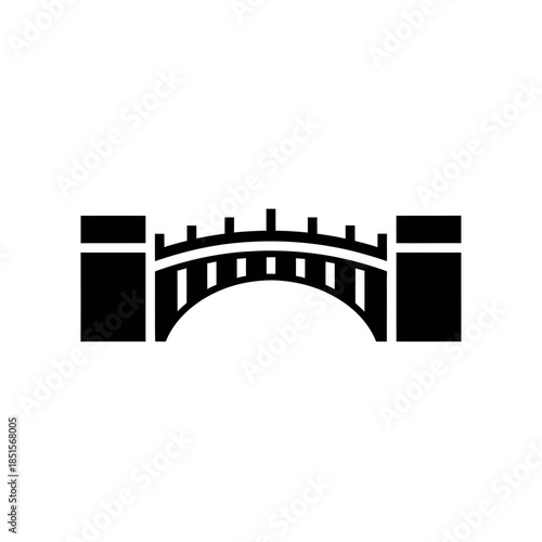 Simple Bridge Icon Silhouette.