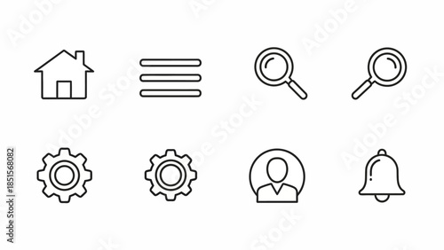 Essential Minimalist Outline Icons for Web and Mobile Interface Design
