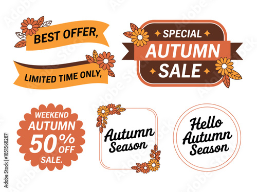 Autumn Sale and Discount Labels