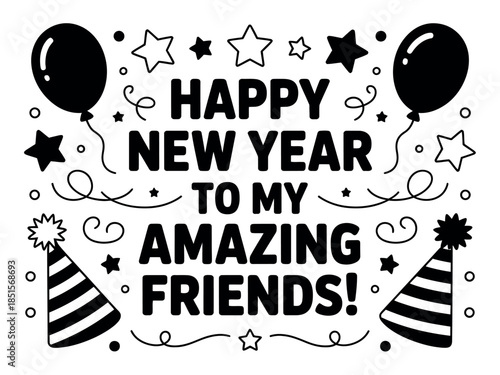 Happy New Year Celebration Greeting